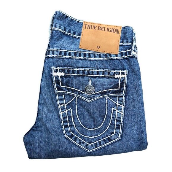 True Religion Jeans Size 29 RICKY Relaxed Straight Blue - Picture 1 of 10